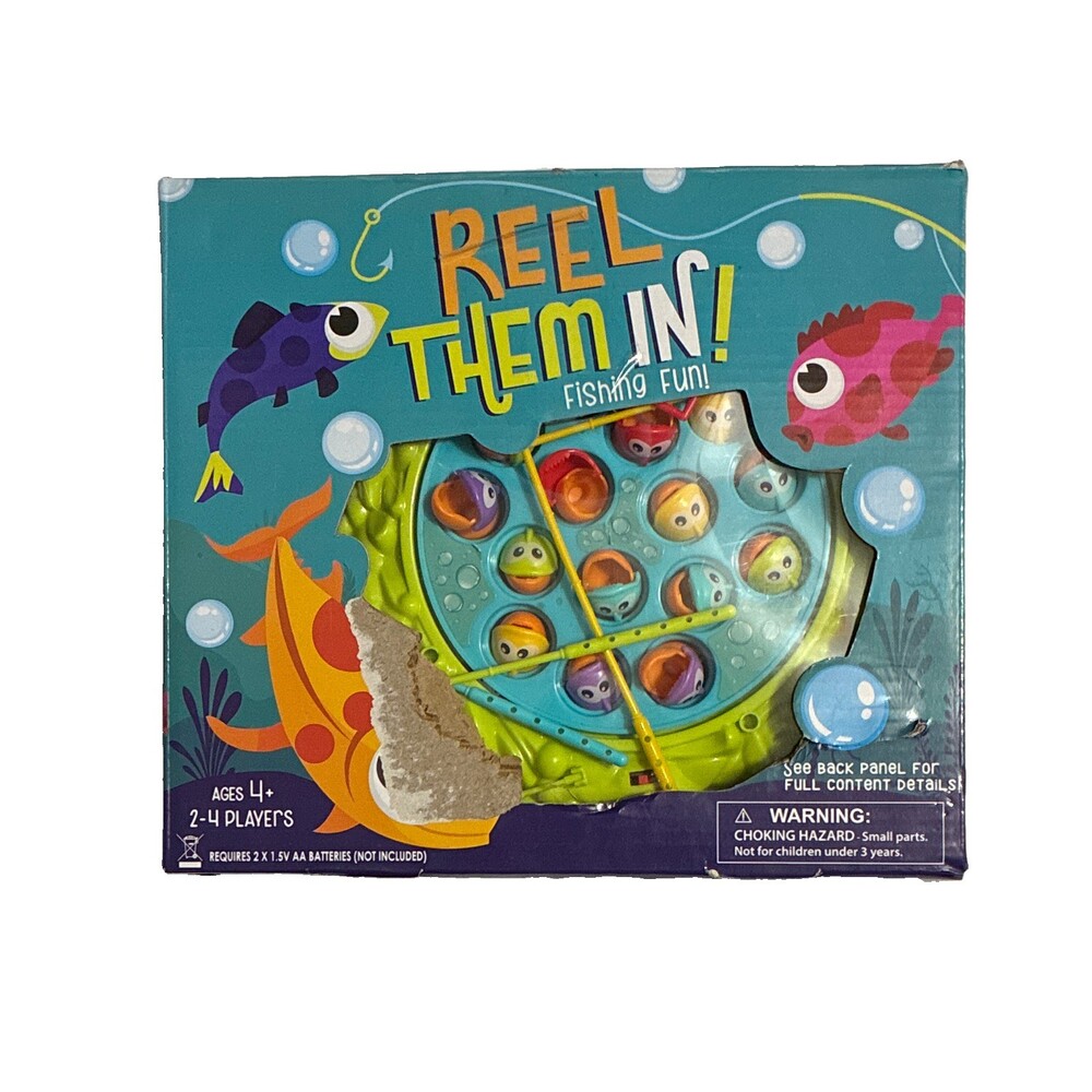 GAME Reel Them In! Children's Fishing Game 2-4 Players Ages 4+ Batteries Req